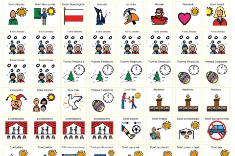 Kalendarz rok szkolny 2026/2027 z symbolami pcs plik .pdf do samodzielnego wydruku